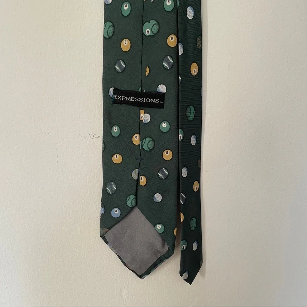 Vintage Expressions Silk Novelty Tie Pool Sports Football Soccer Bowling Ball